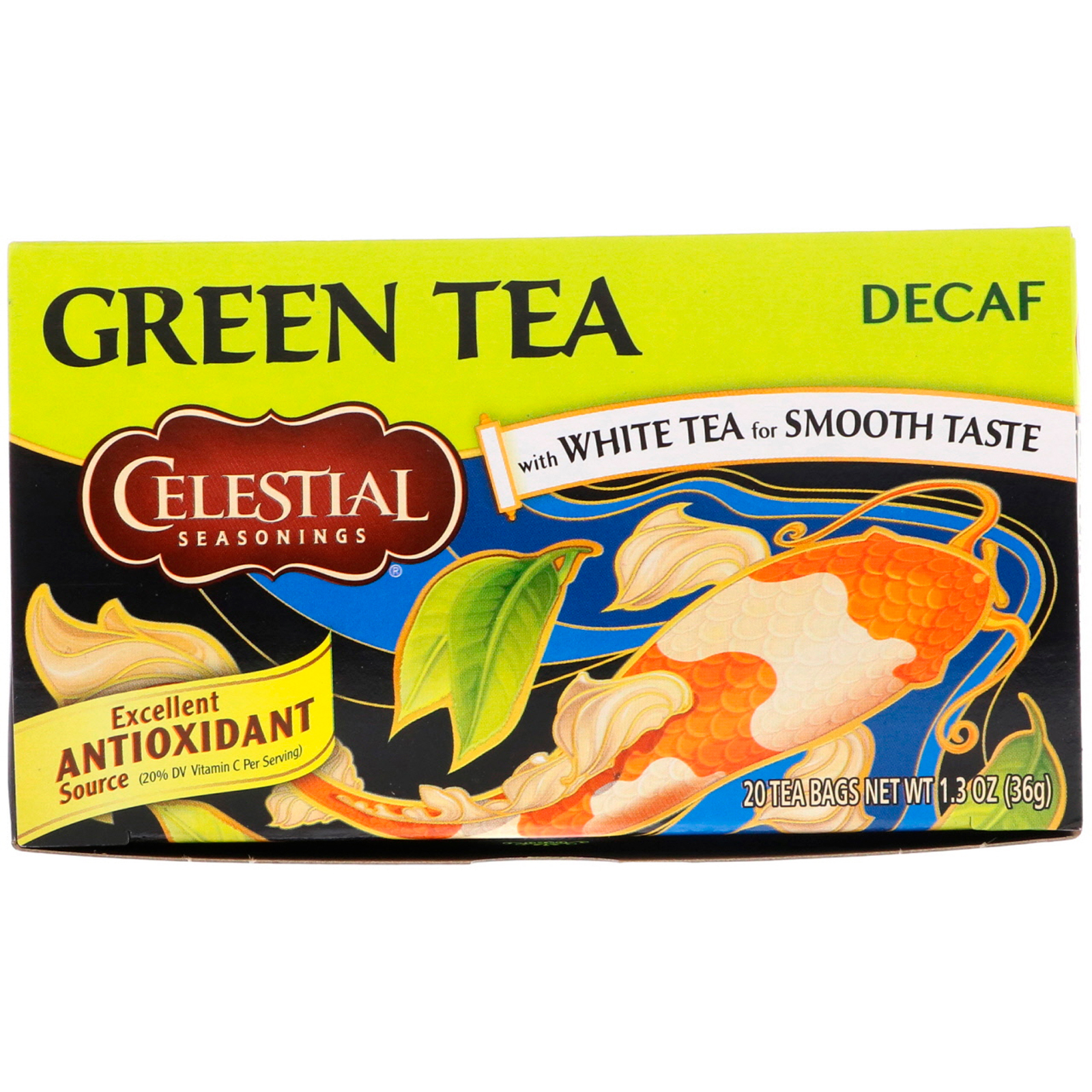 celestial seasonings, 绿茶,不含咖啡因的绿茶,20袋