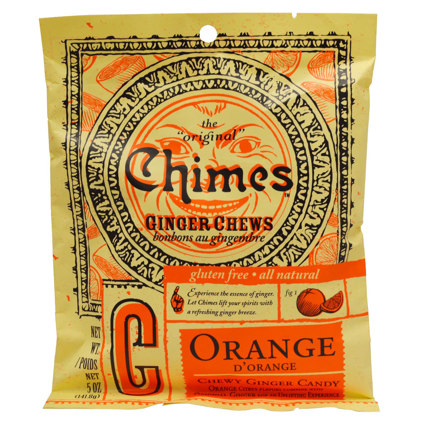 chimes, ginger chews, orange, 5 oz.