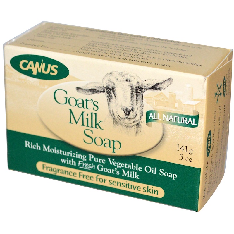 canus, goats milk soap, fragrance free for sensitive skin, 5 oz