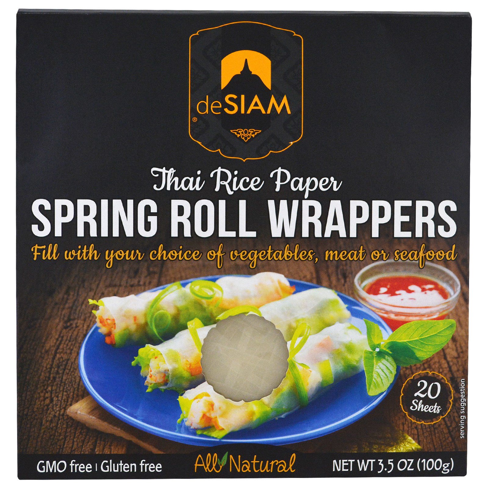 desiam, desiam, thai rice paper, spring roll wrappers, 20 sheets