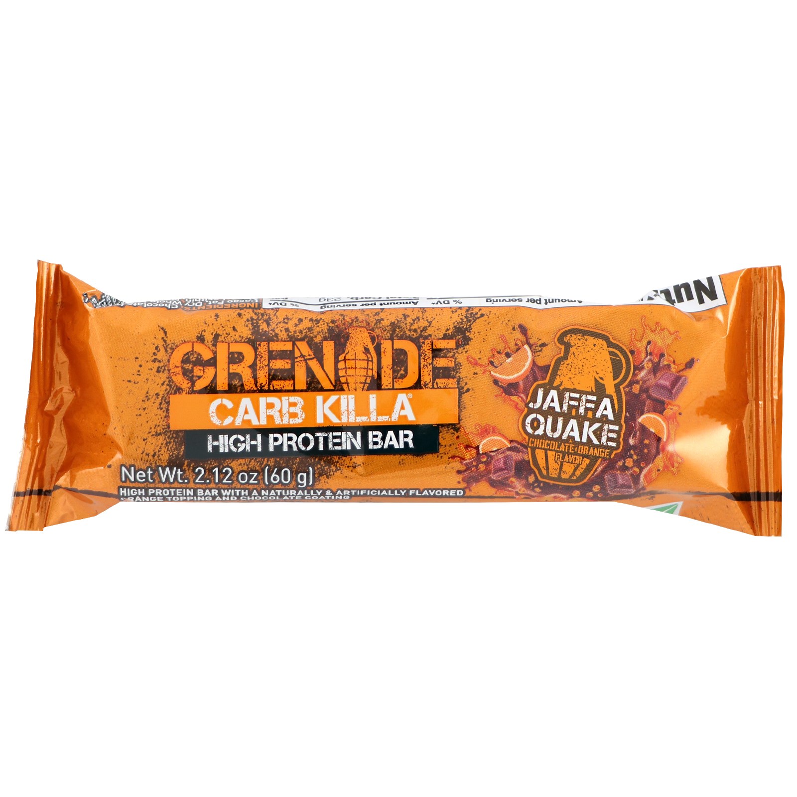 grenade, high protein bar, chocolate orange, 12 bars, 2.