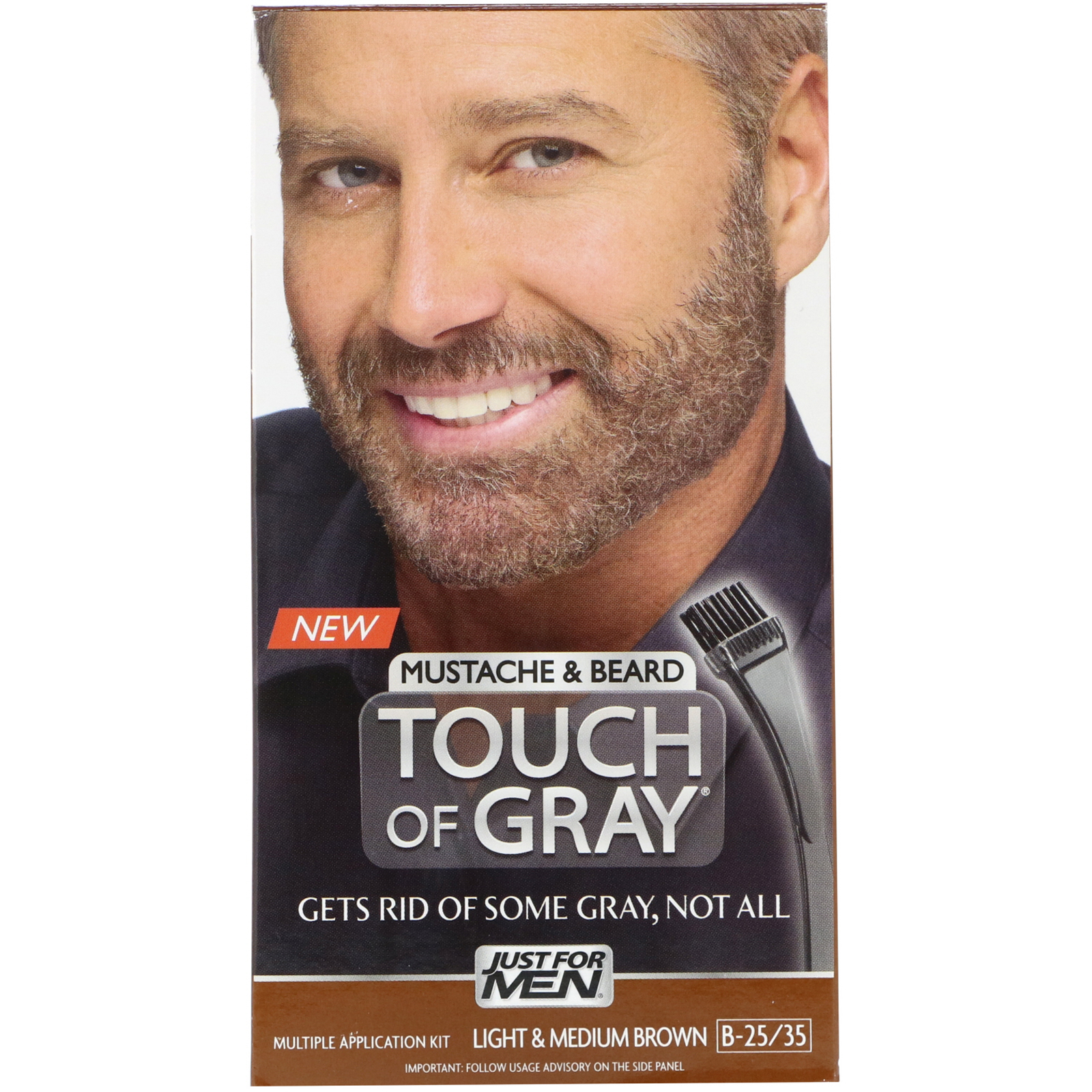 just for men, touch of gray, mustache & beard, light & medium