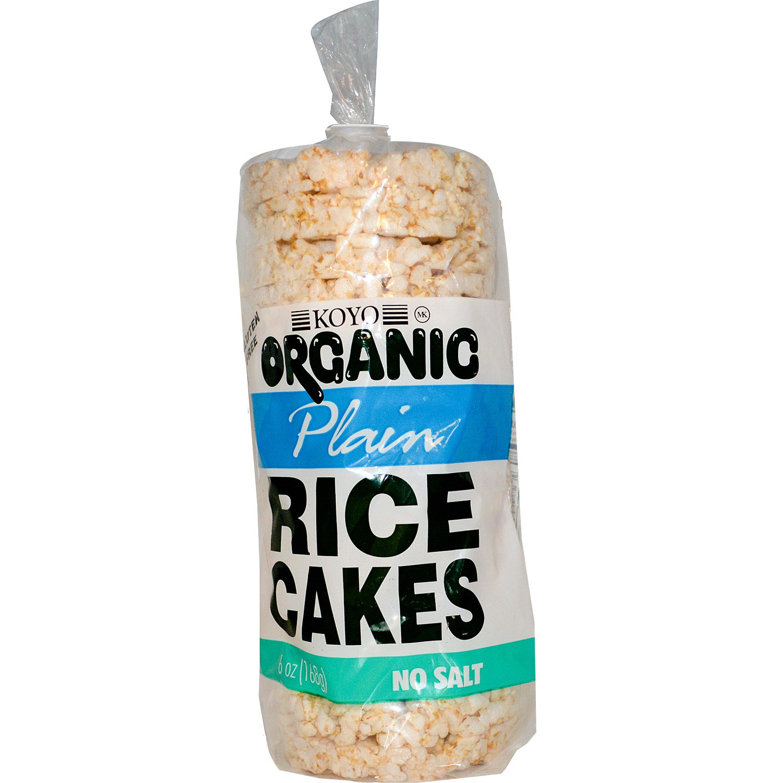koyo natural foods, organic plain rice cakes, no salt, 6 oz (168