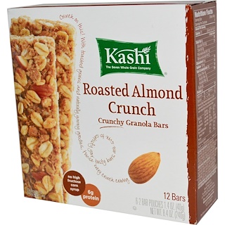 kashi, crunchy granola bars, roasted almond crunch, 6-2 bars, 1.