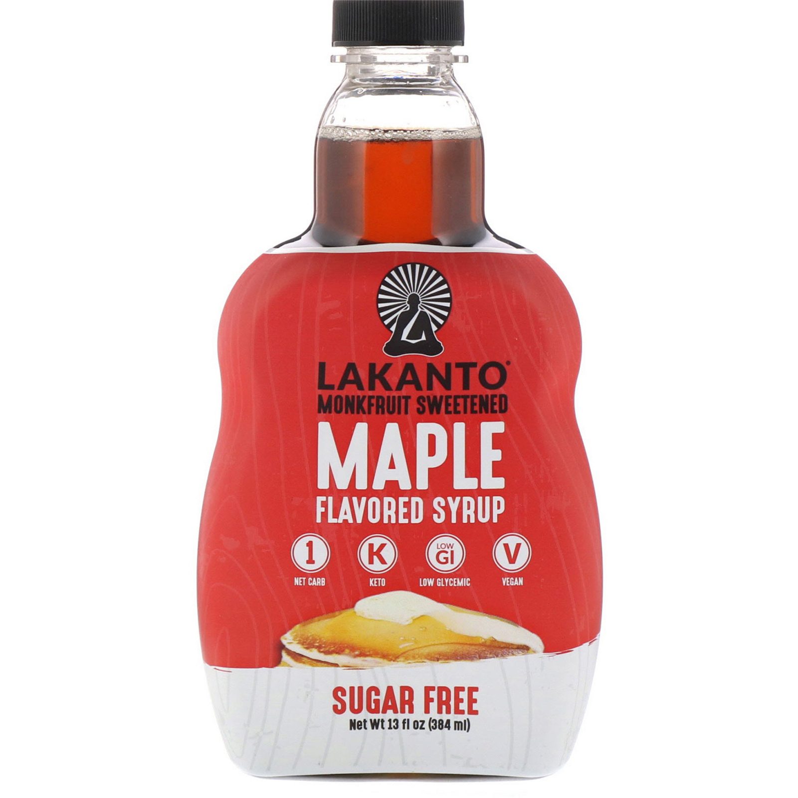 lakanto, monkfruit sweetened maple flavored syrup, 13 fl oz (384