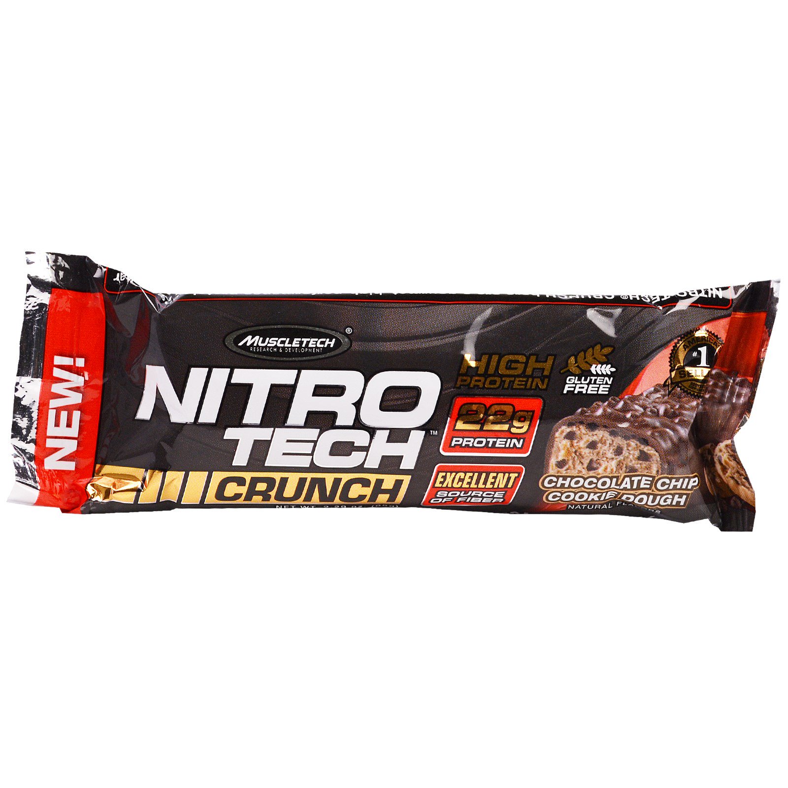 muscletech, nitro tech crunch bars, chocolate chip cookie dough