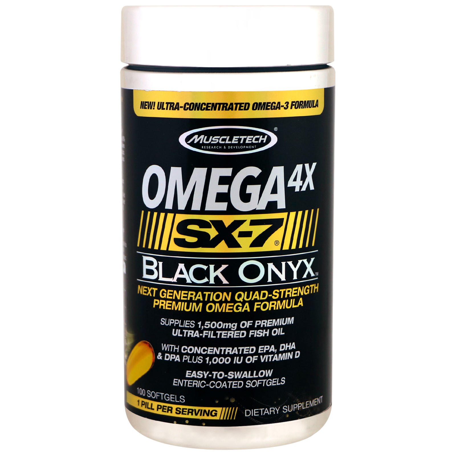 muscletech, 欧米茄 4x sx-7 black onyx,100 粒软胶囊