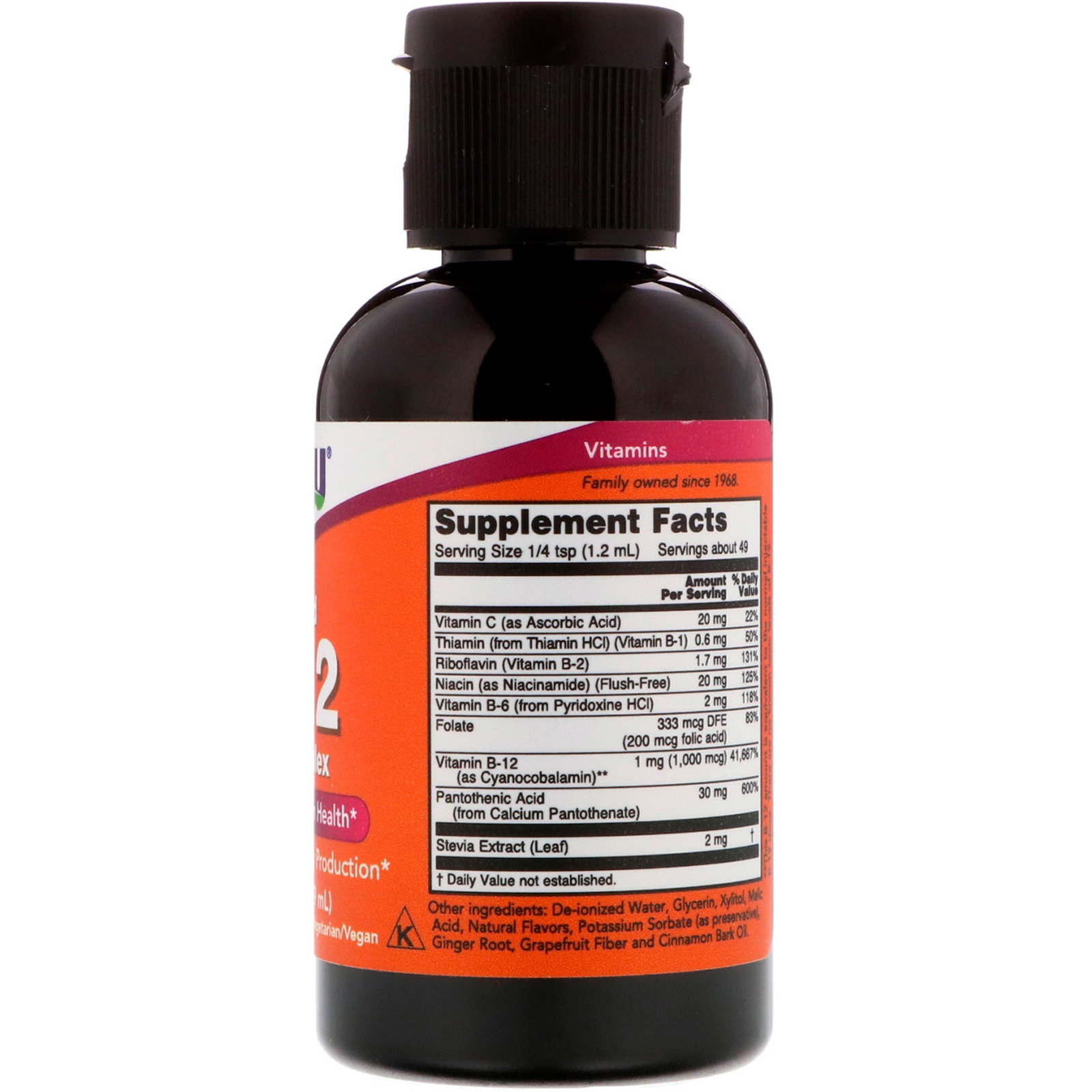 now foods, 液体b-12,复合维生素b,2液量盎司(59毫升)