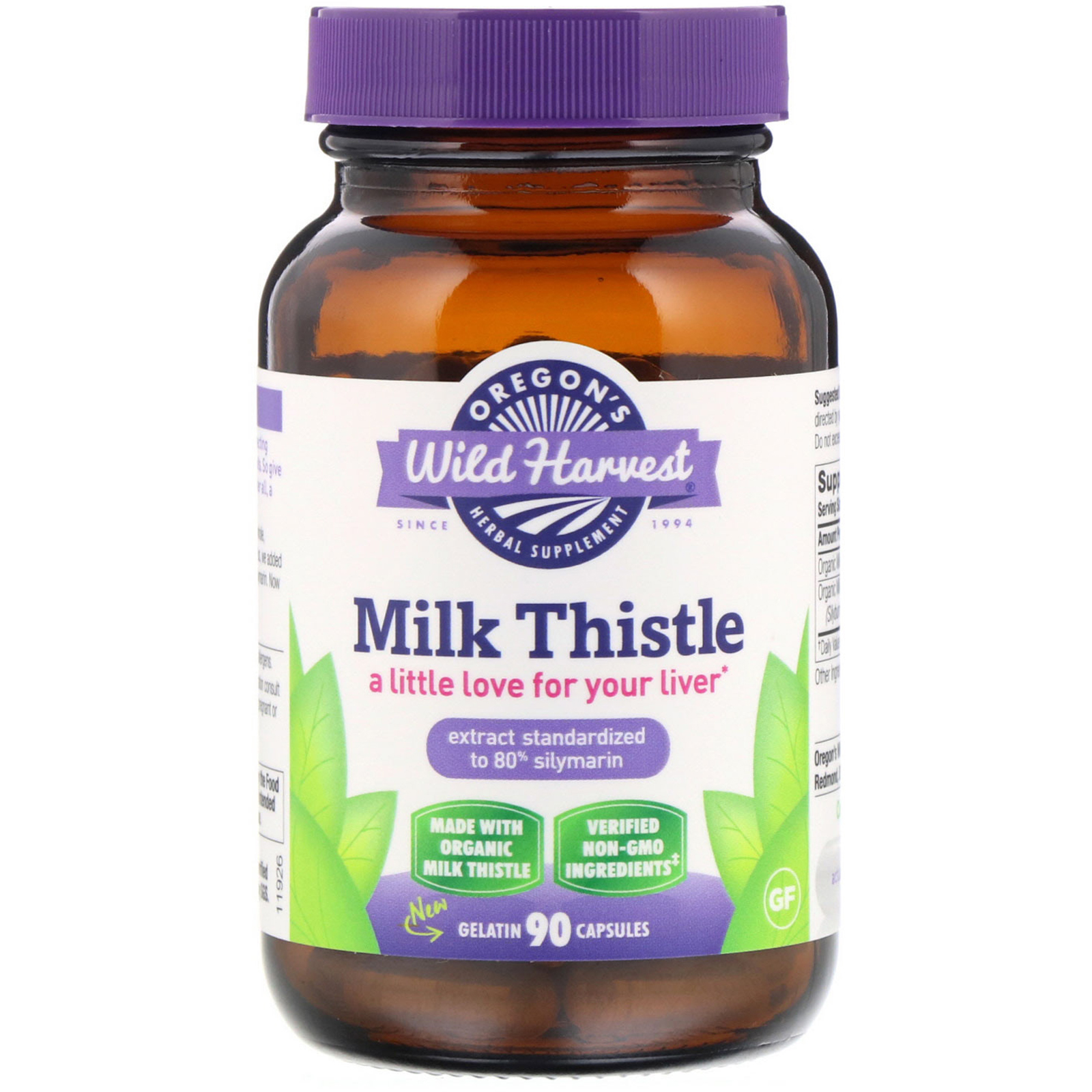 oregon"s wild harvest, milk thistle, 90 gelatin capsules