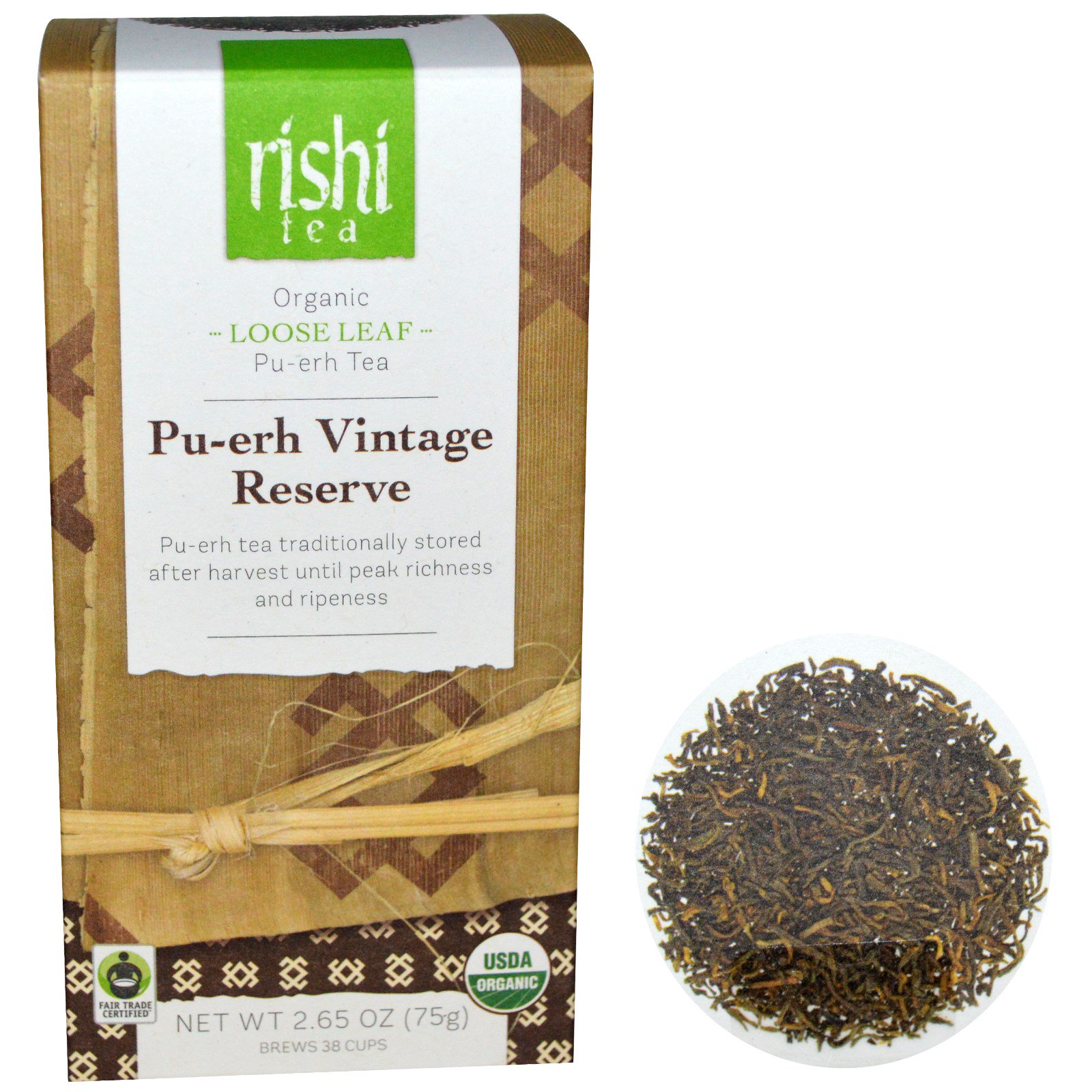 rishi tea, organic loose leaf tea, pu-erh vintage