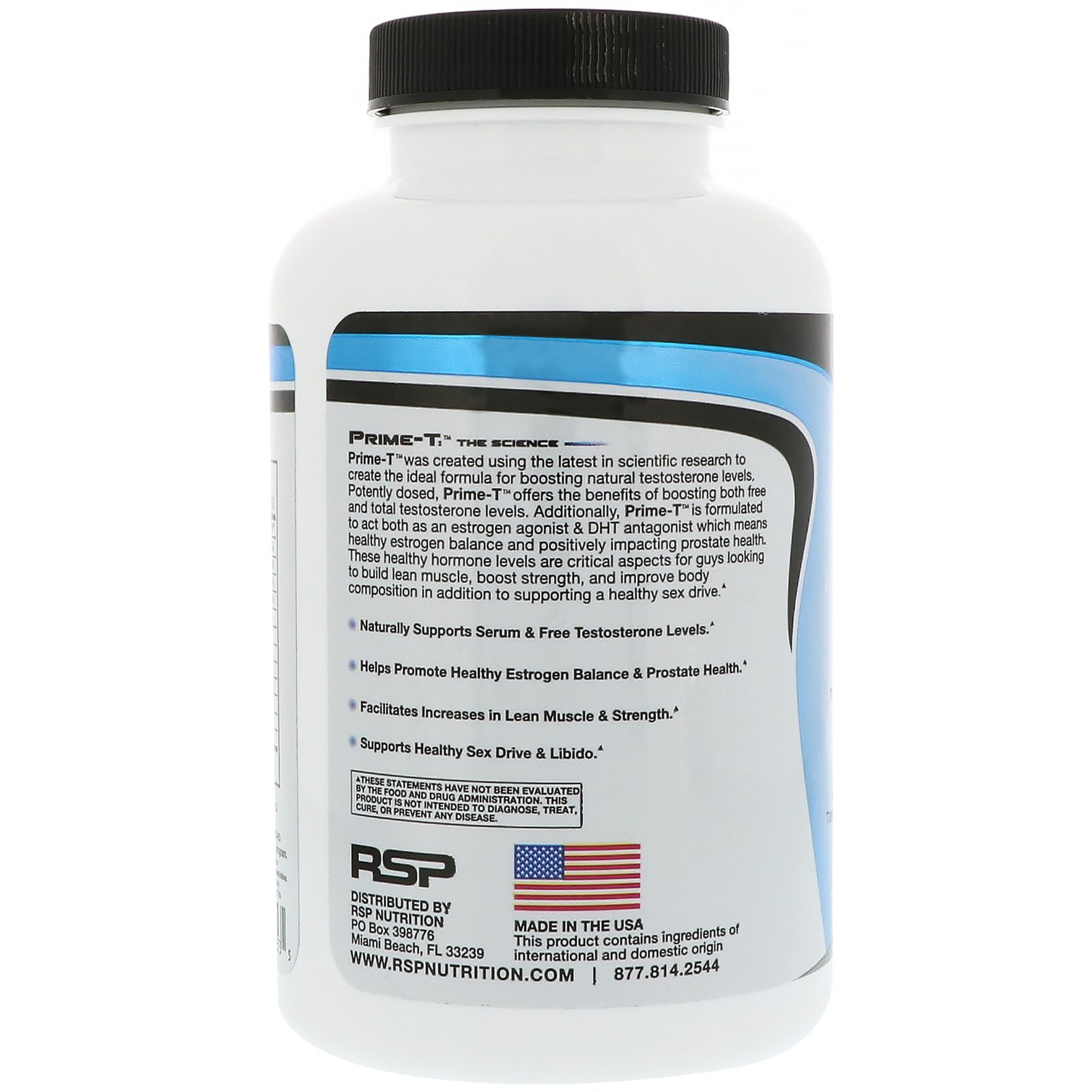 rsp nutrition, prime-t,睾酮促进剂,120片