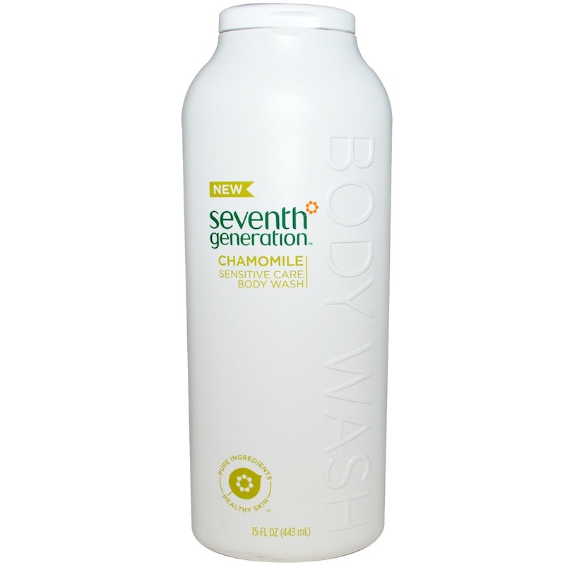 seventh generation, sensitive care body wash, chamomile, 15 fl