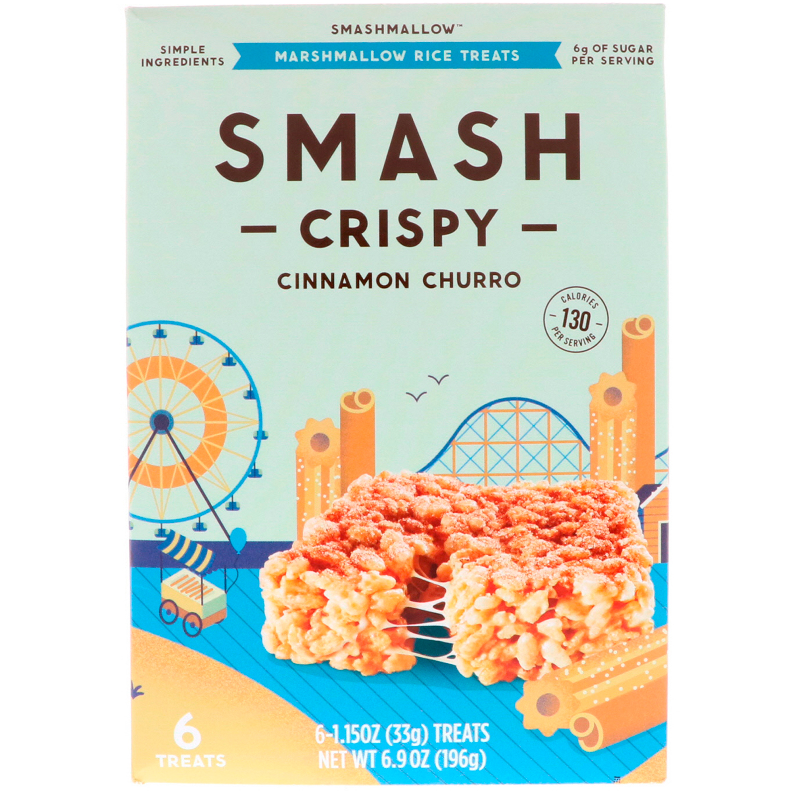 smashmallow, smash crispy,肉桂炸饼,6个,每个1.15盎司(33克)