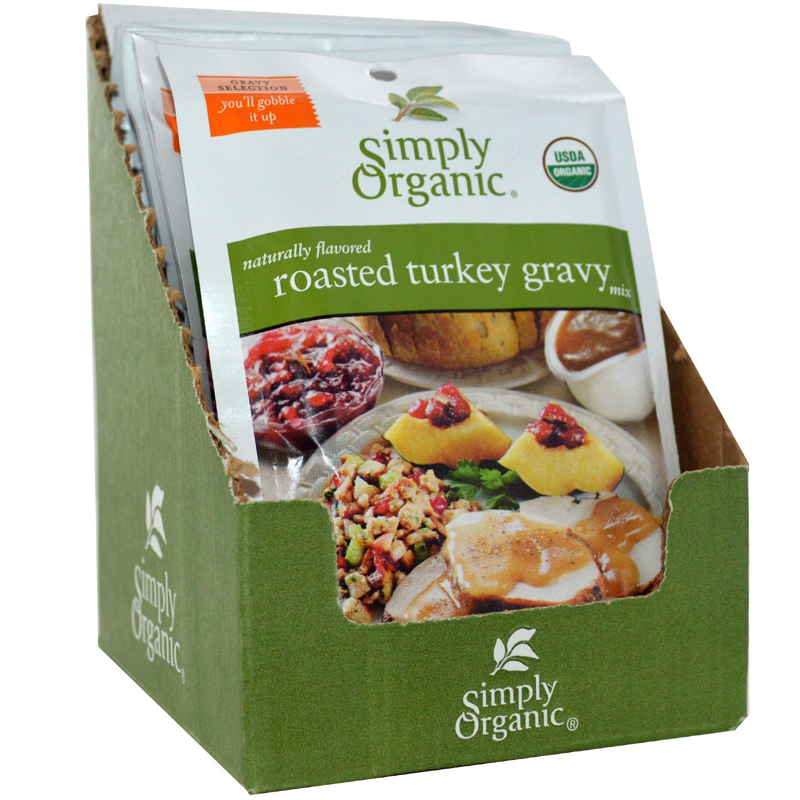 simply organic, roasted turkey gravy mix, 12 packets, 0.