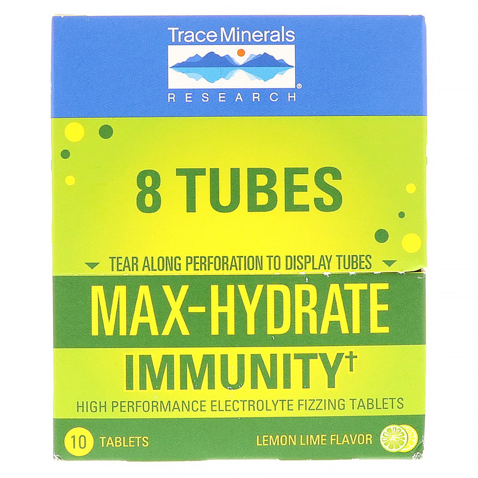 max-hydrate immunity, effervescent tablets, lemon lime flavor