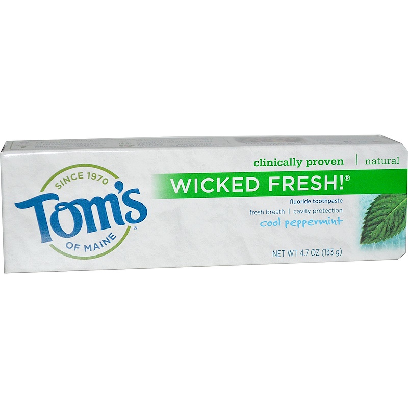 tom"s of maine, wicked fresh!含氟牙膏,清凉薄荷,4.7盎司(133克)