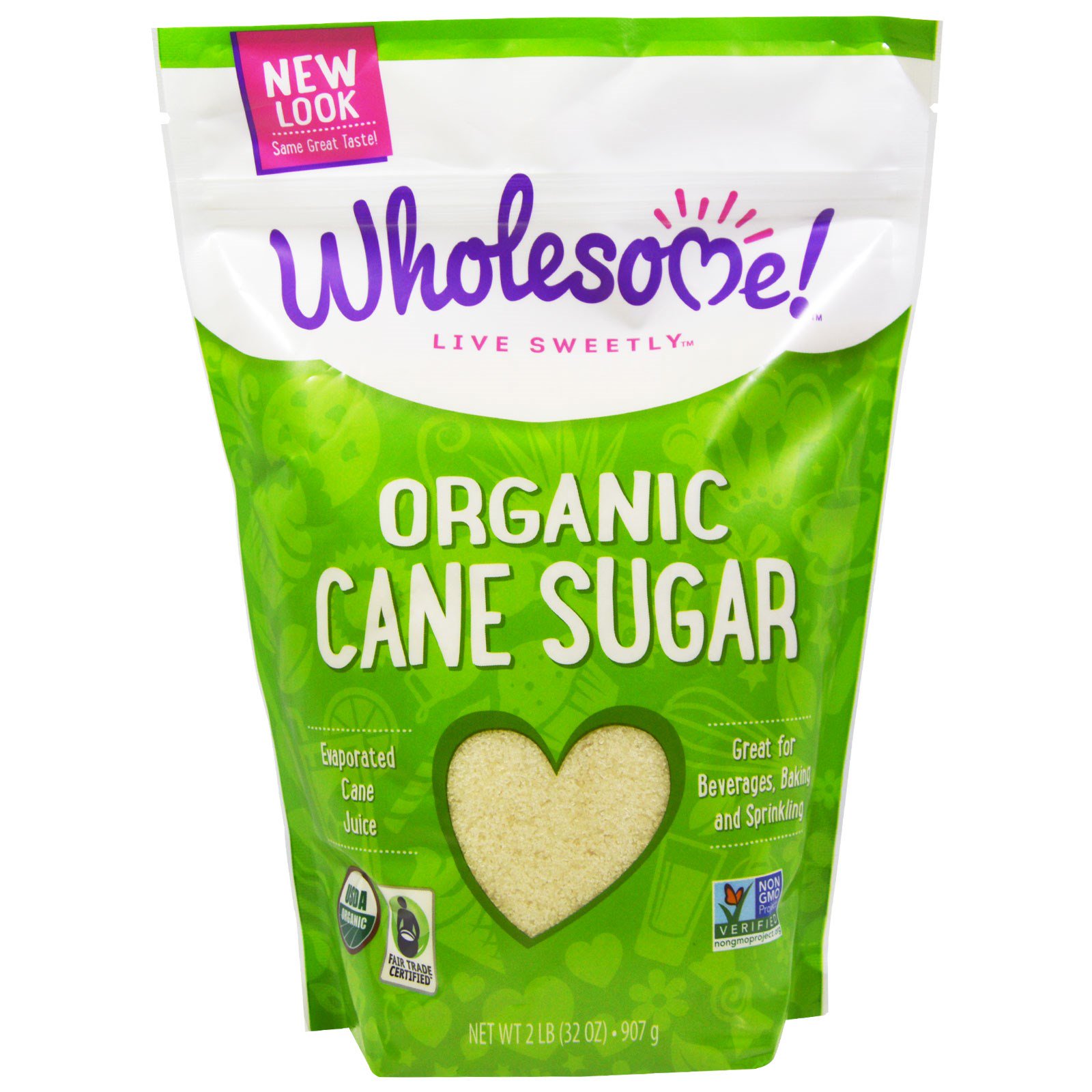 wholesome sweeteners, inc., organic cane sugar, 32 oz (907 g)