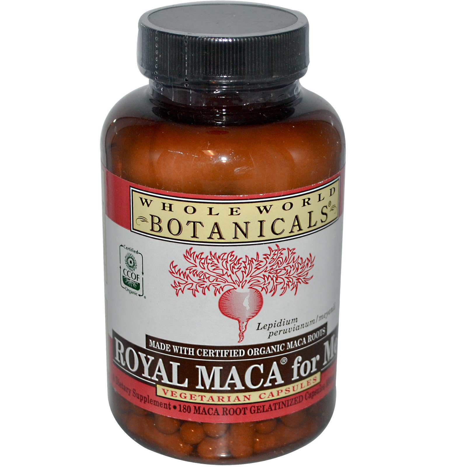 whole world botanicals, 皇家玛卡根胶囊,男性适用,500毫克,180粒