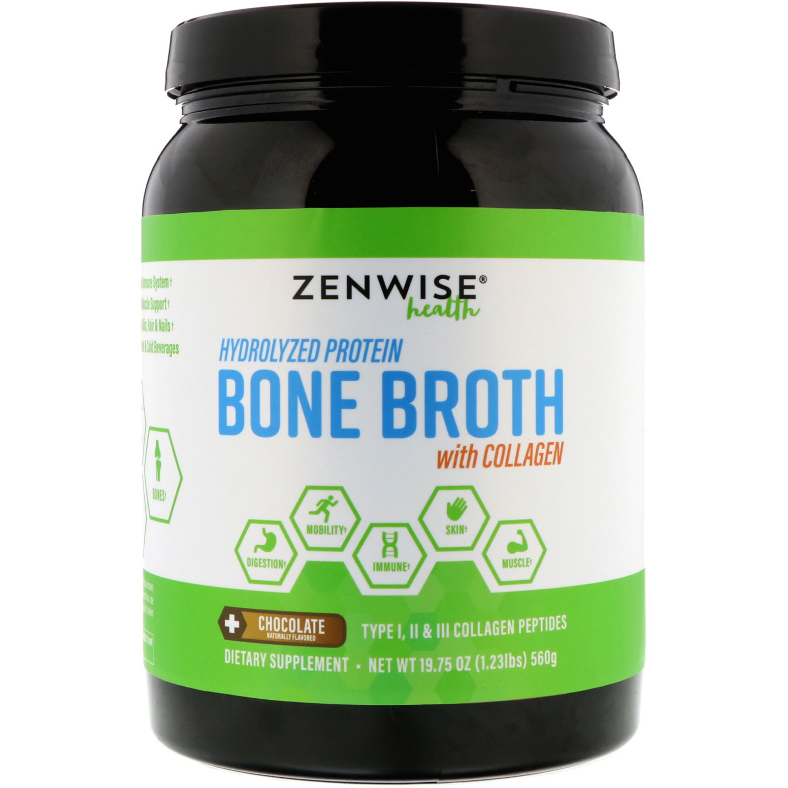 zenwise health, hydrolyzed protein bone broth with collagen