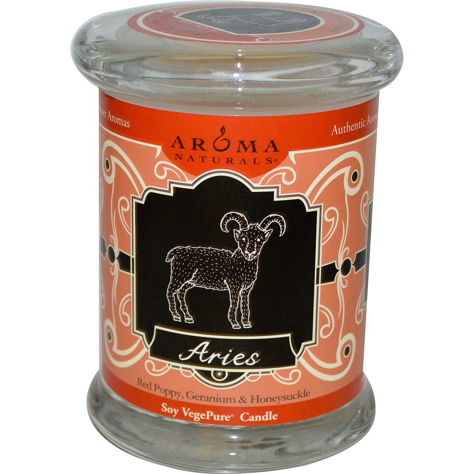 aroma naturals, zodiac soy vegepure candle, aries