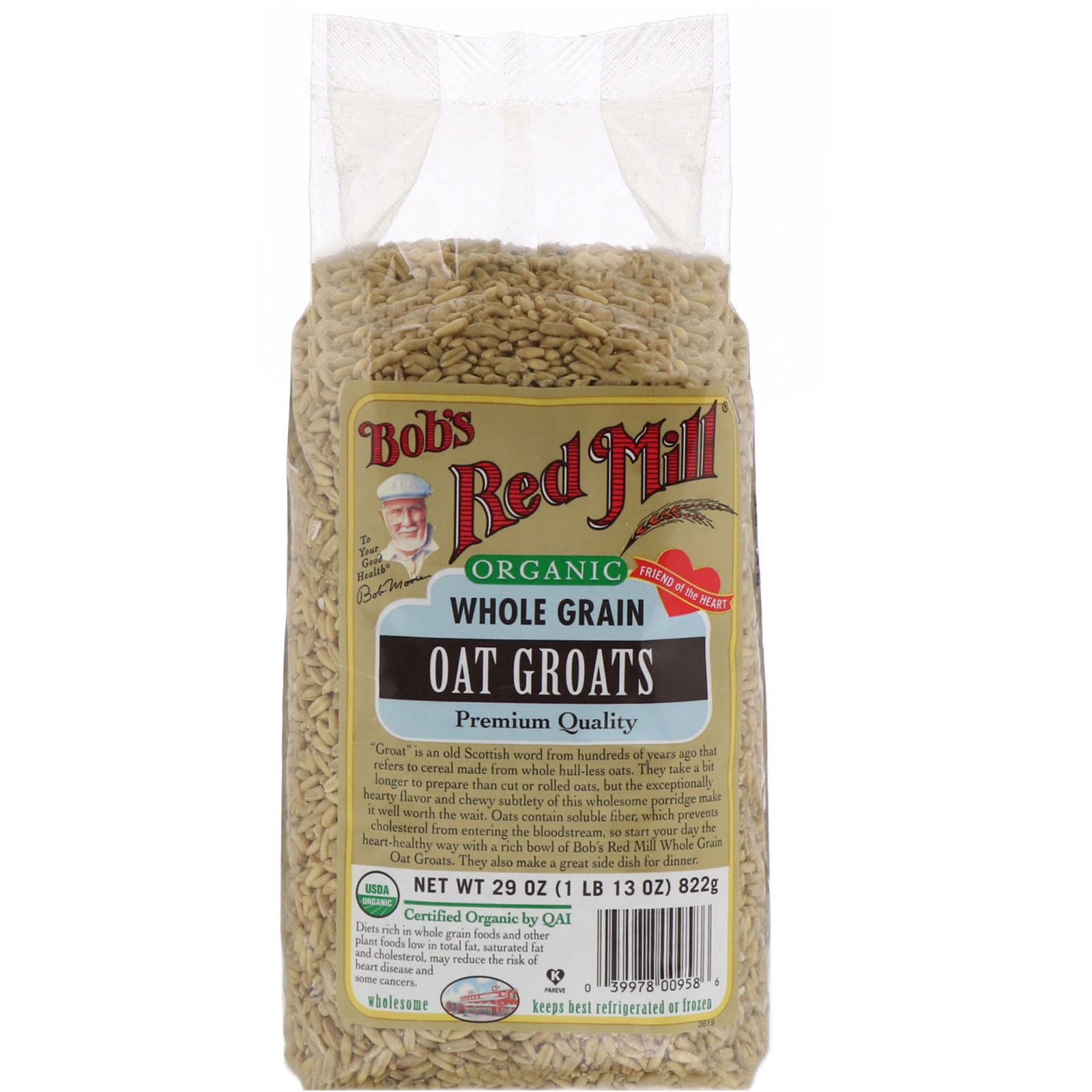 Bob's Red Mill, Organic Whole Grain Oat Groats, 29 oz (822 g) iHerb