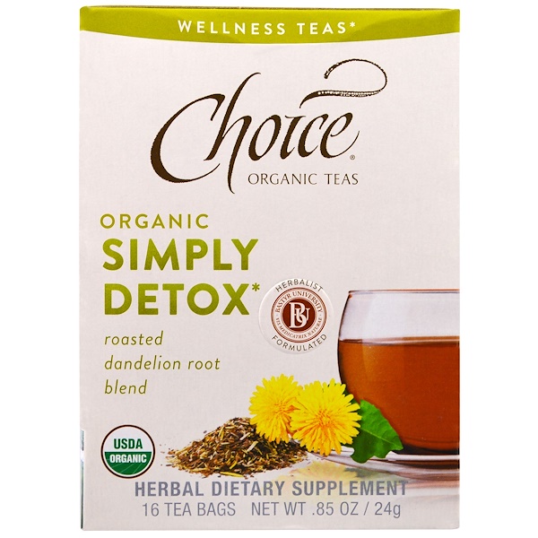 Choice Organic Teas, Organic, Simply Detox, Roasted Dandelion Root