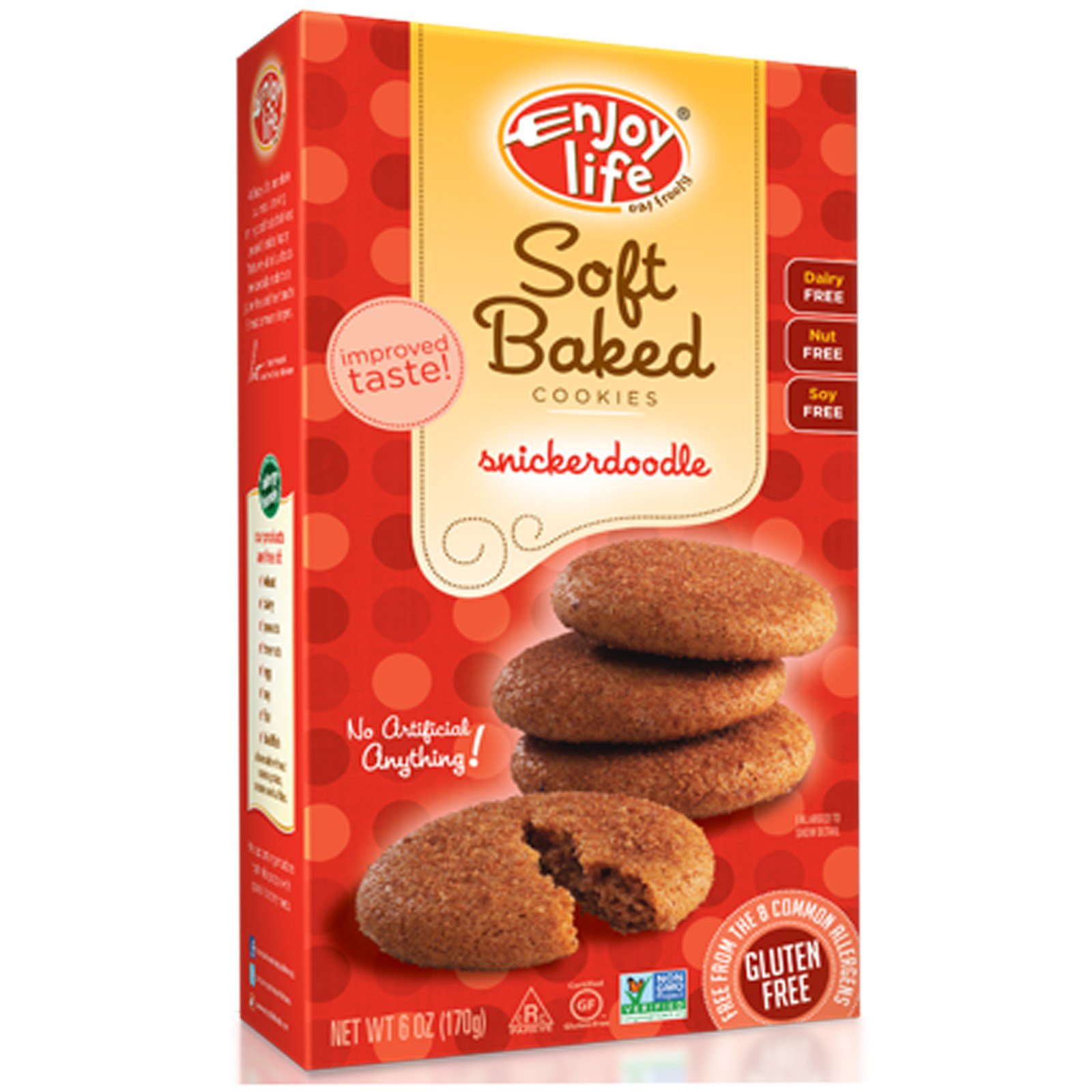 enjoy life foods, 松软烤饼干,snickerdoodle,无麸质
