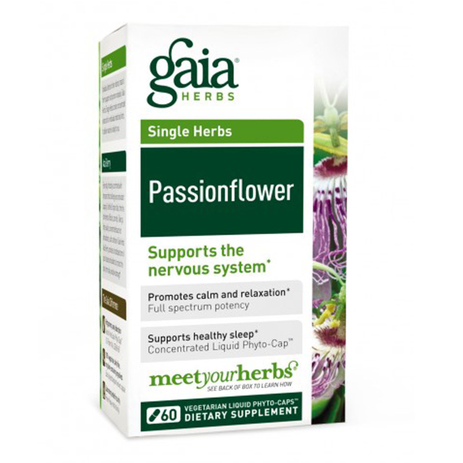 gaia herbs, 西番莲,60素食液体植物胶囊 (discontinued item)