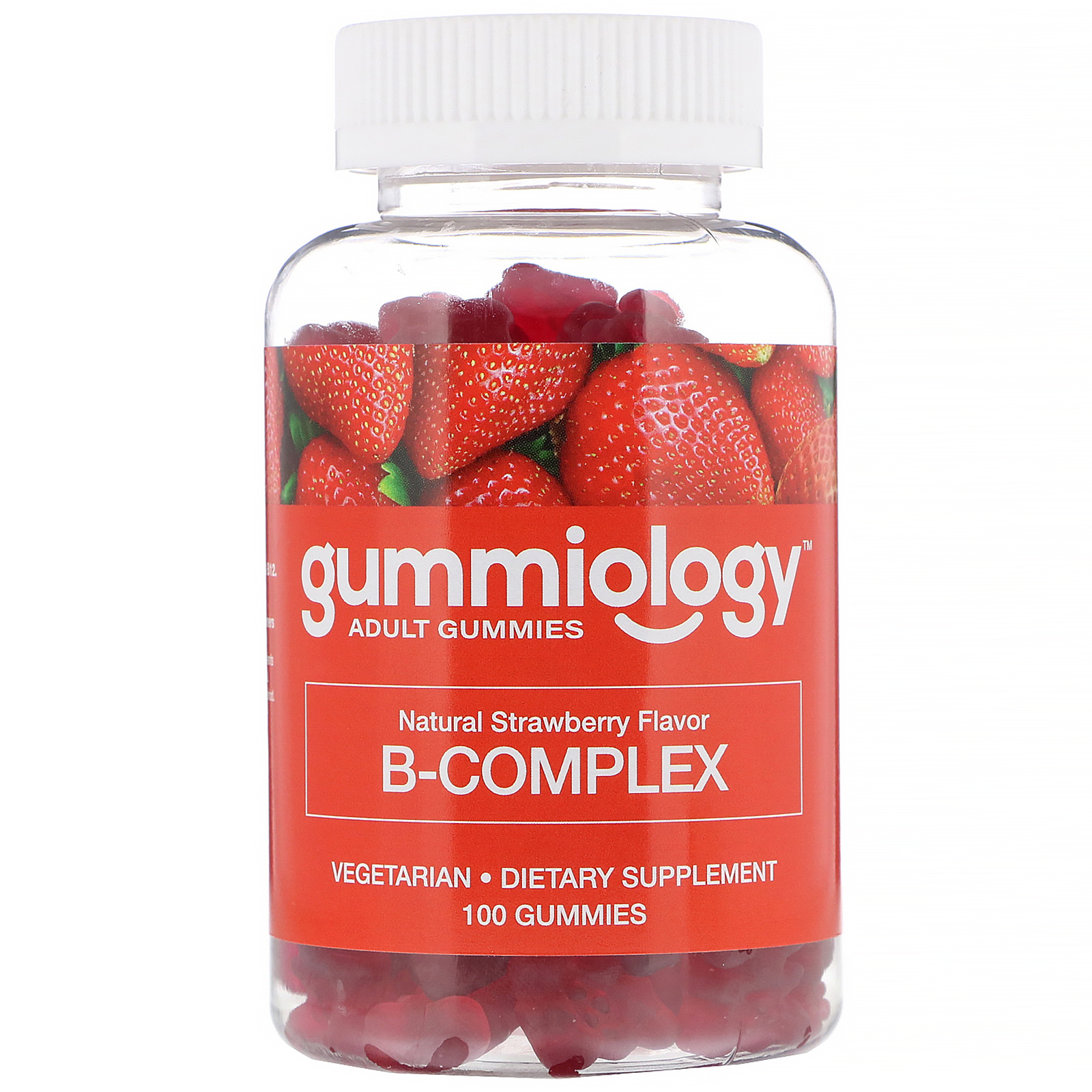 Gummiology, Adult B Complex Gummies, Natural Strawberry Flavor, 100 ...