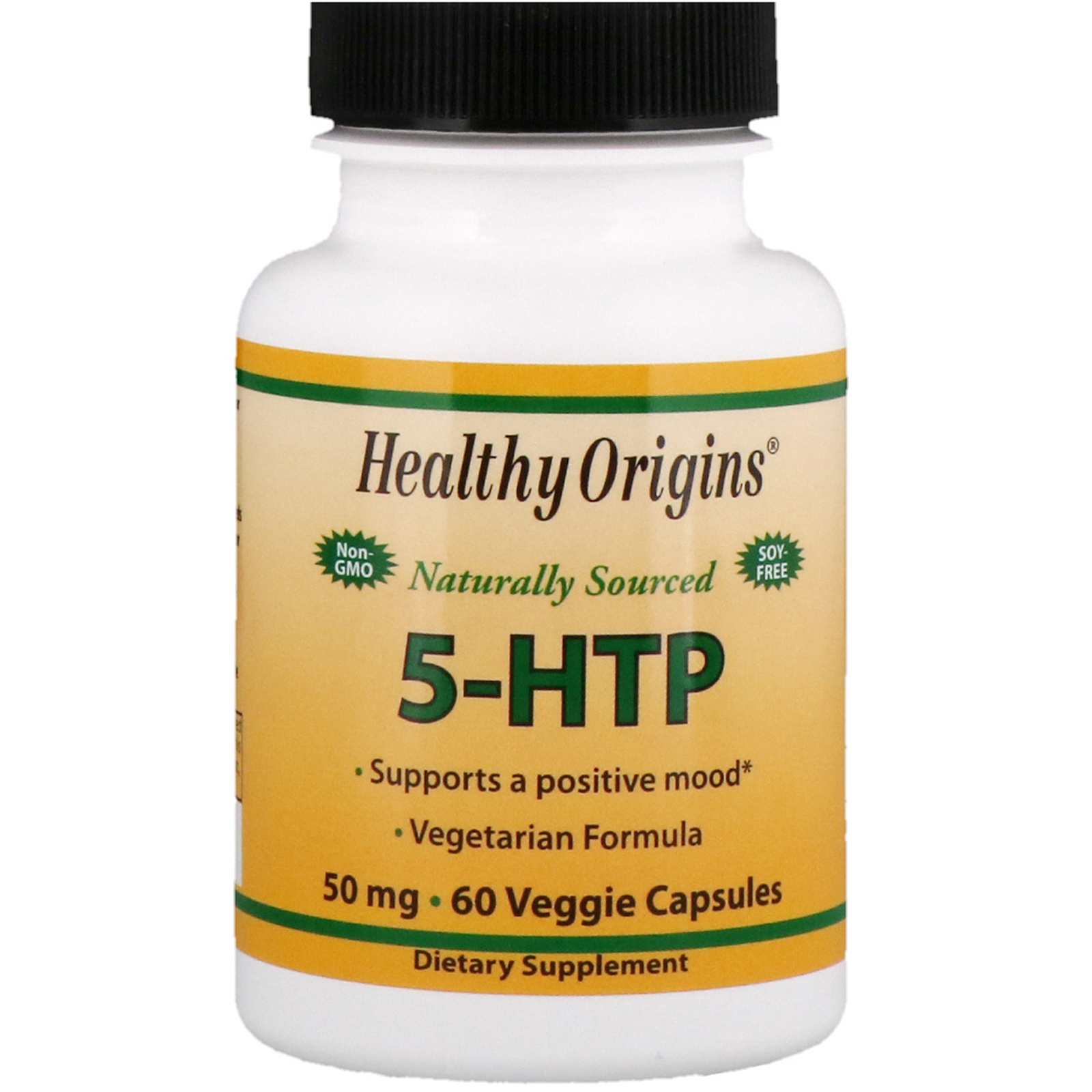 healthy origins, 5-htp,50 毫克,60 粒素食胶囊