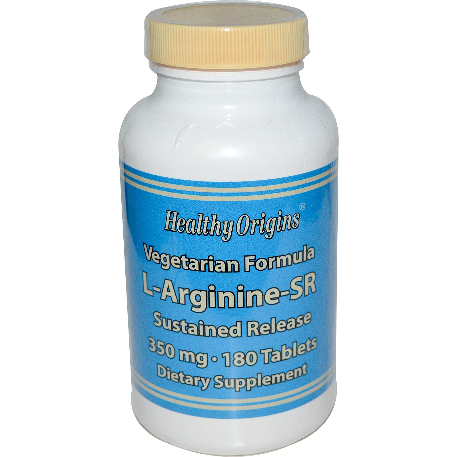healthy origins, l-arginine, sustained release, 350 mg, 180
