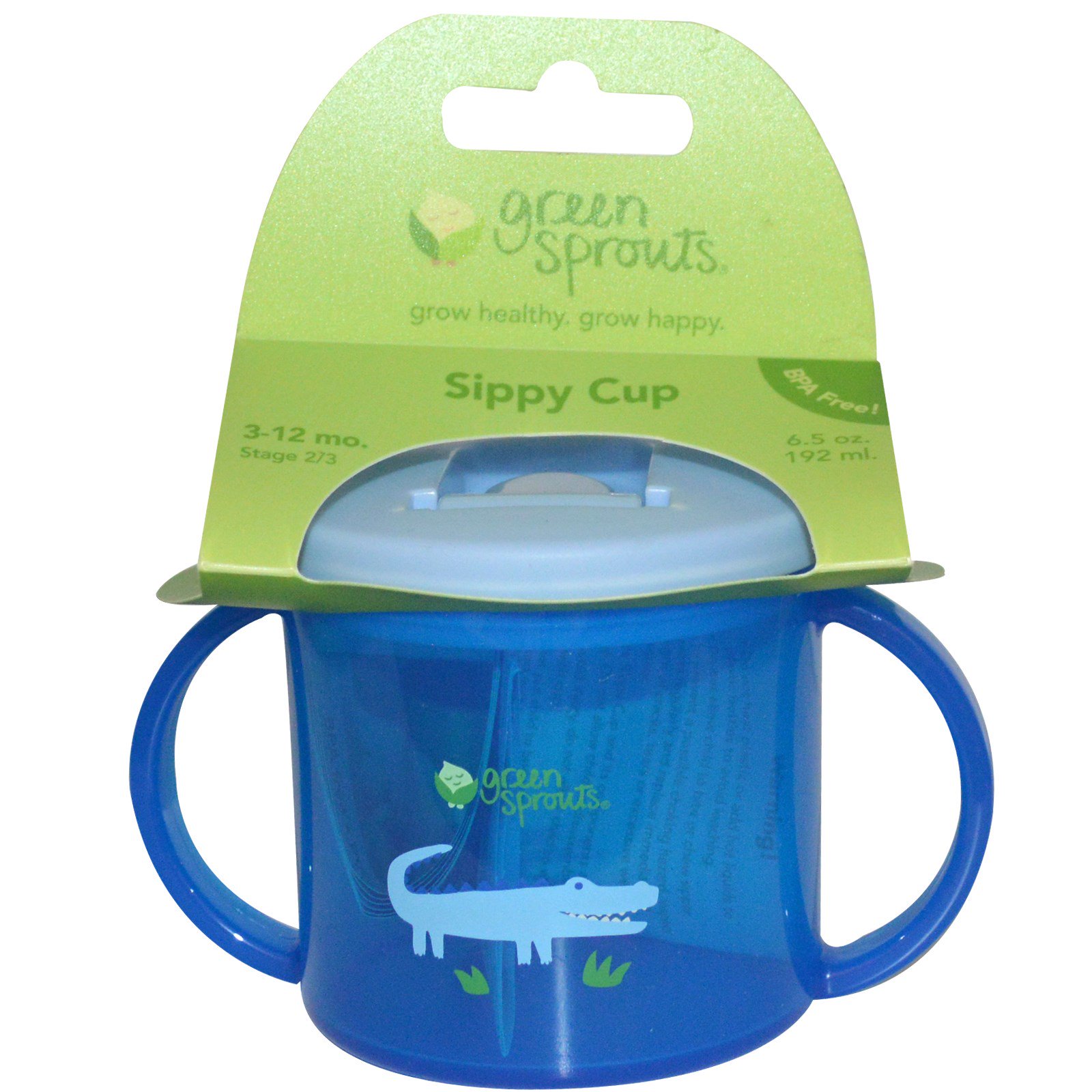 green sprouts, sippy cup, 3-12 months, stage 2/3, blue, 6.