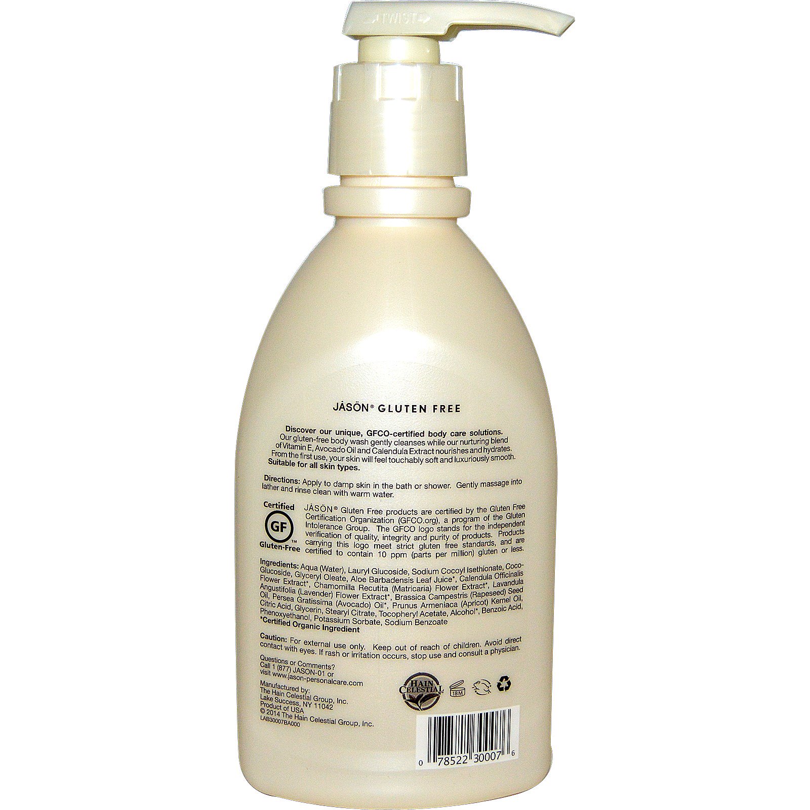 jason natural, 无麸质沐浴露,不含香料,30液体盎司(887毫升)