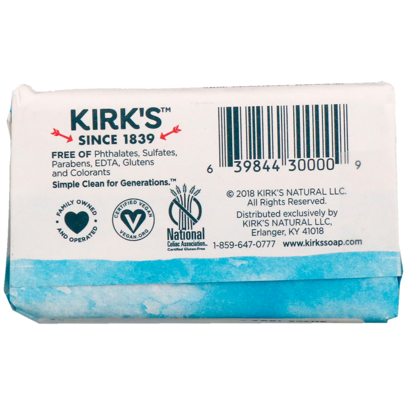 Kirk's, Gentle Castile Soap Bar, Original Fresh Scent, 1.13 oz (32 g