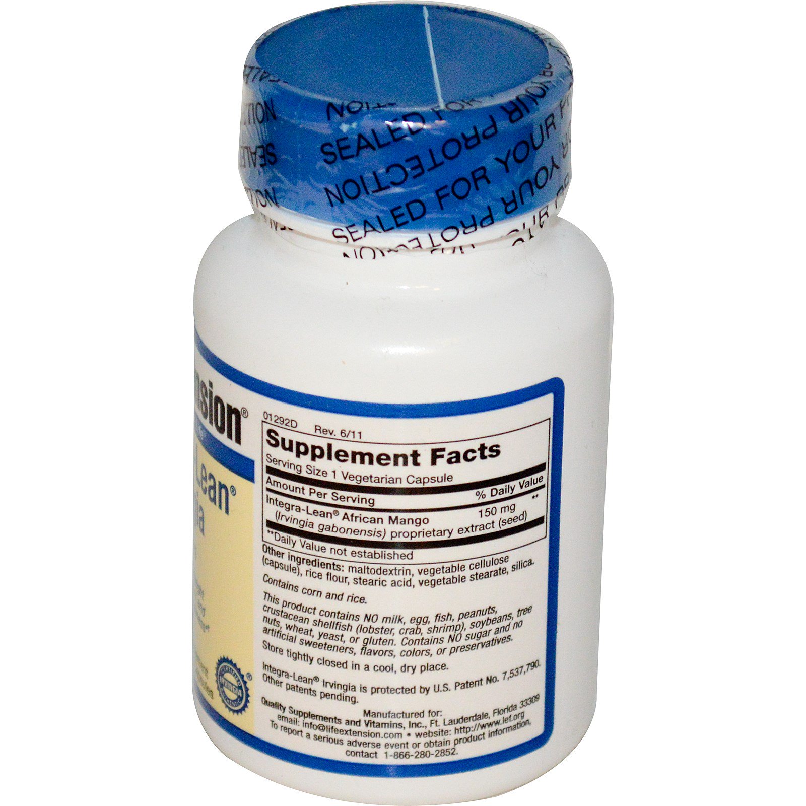 life extension, 非洲野生芒果素食胶囊,150毫克,60粒