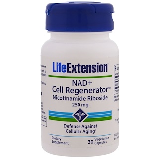 Life Extension, NAD + 细胞再生剂烟酰胺核糖，250毫克，30粒素食胶囊
