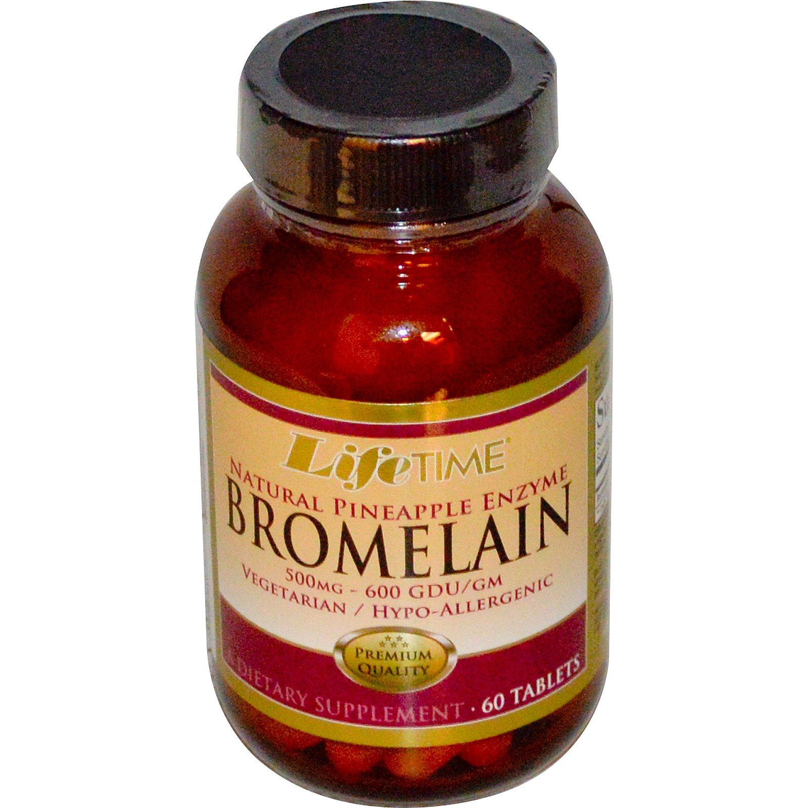 lifetime vitamins, 菠萝蛋白酶,天然菠萝酶,500 mg, 60 片