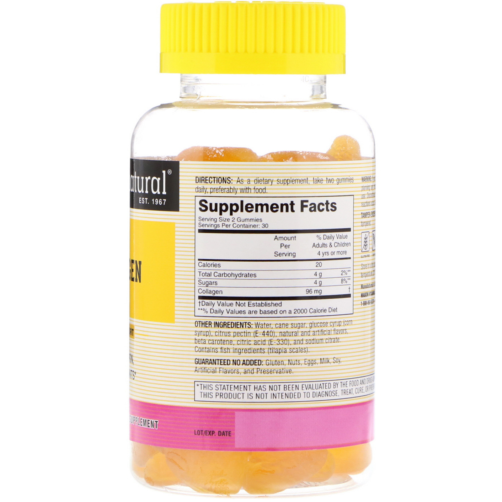 mason natural, collagen, 60 gummies