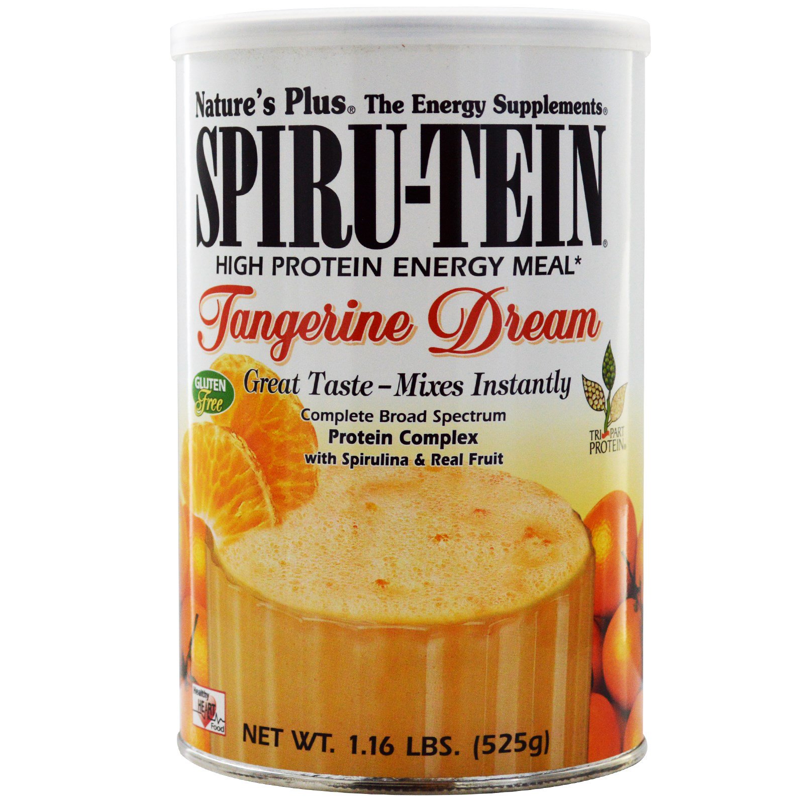 plus, spiru-tein, high protein energy meal, tangerine dream, 1