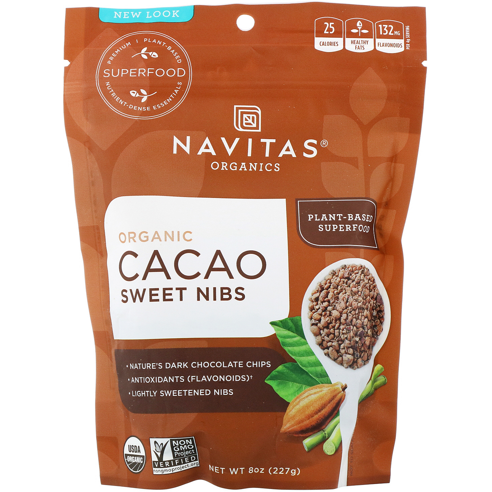 Navitas Organics, Organic Cacao Sweet Nibs, 8 Oz (227 G) - IHerb