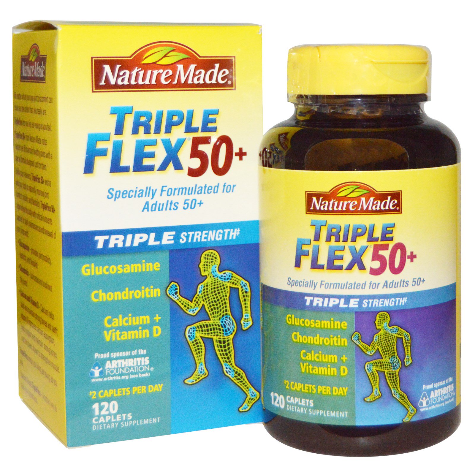Nature Made, Triple Flex 50+, Triple Strength, 120 Caplets iHerb