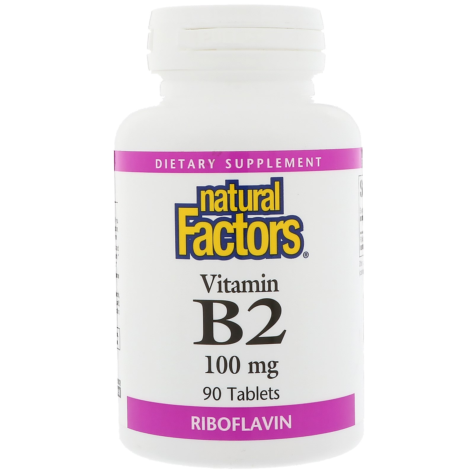 Natural Factors, Vitamin B2 Riboflavin, 100 Mg, 90 Tablets - IHerb