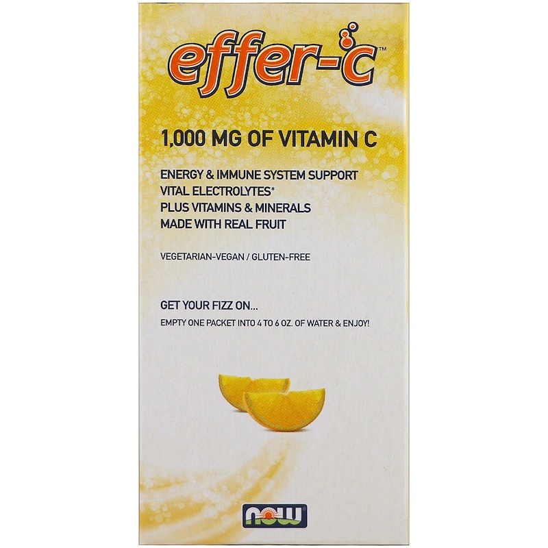Now Foods, EfferC, Effervescent Drink Mix, Orange, 30 Packets, 7.5 g