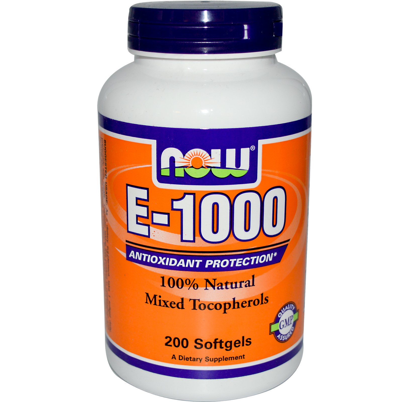 now foods, e-1000, 100% natural mixed tocopherol, 200 softgels