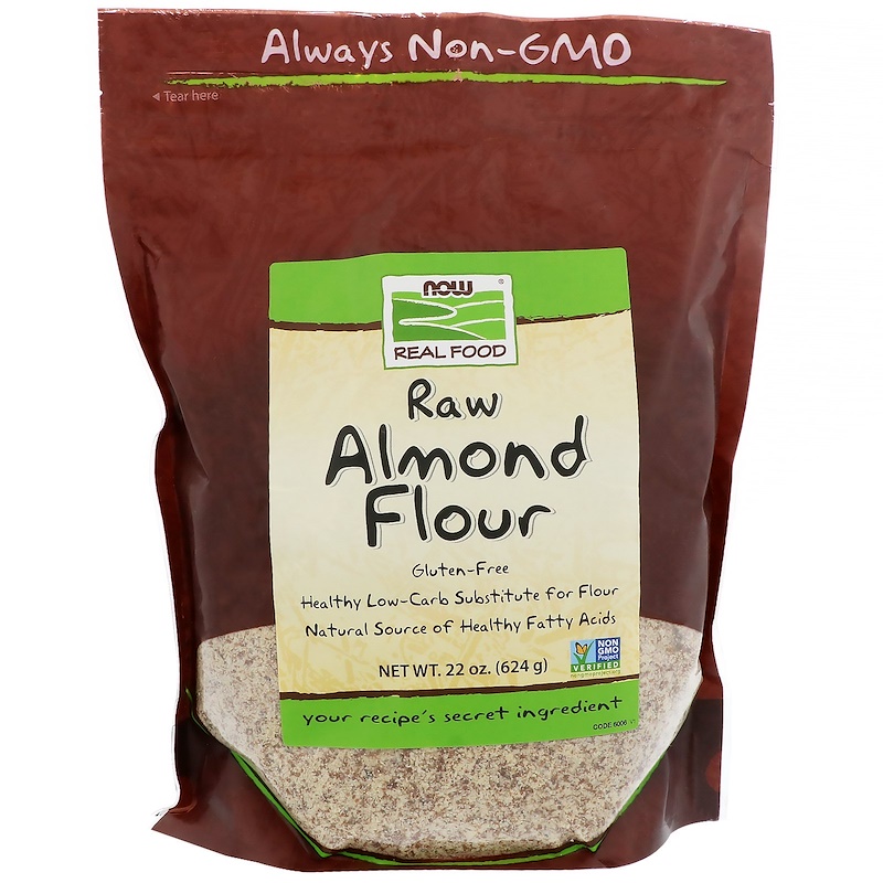 now foods, real food, raw almond flour, 22 oz (624 g)