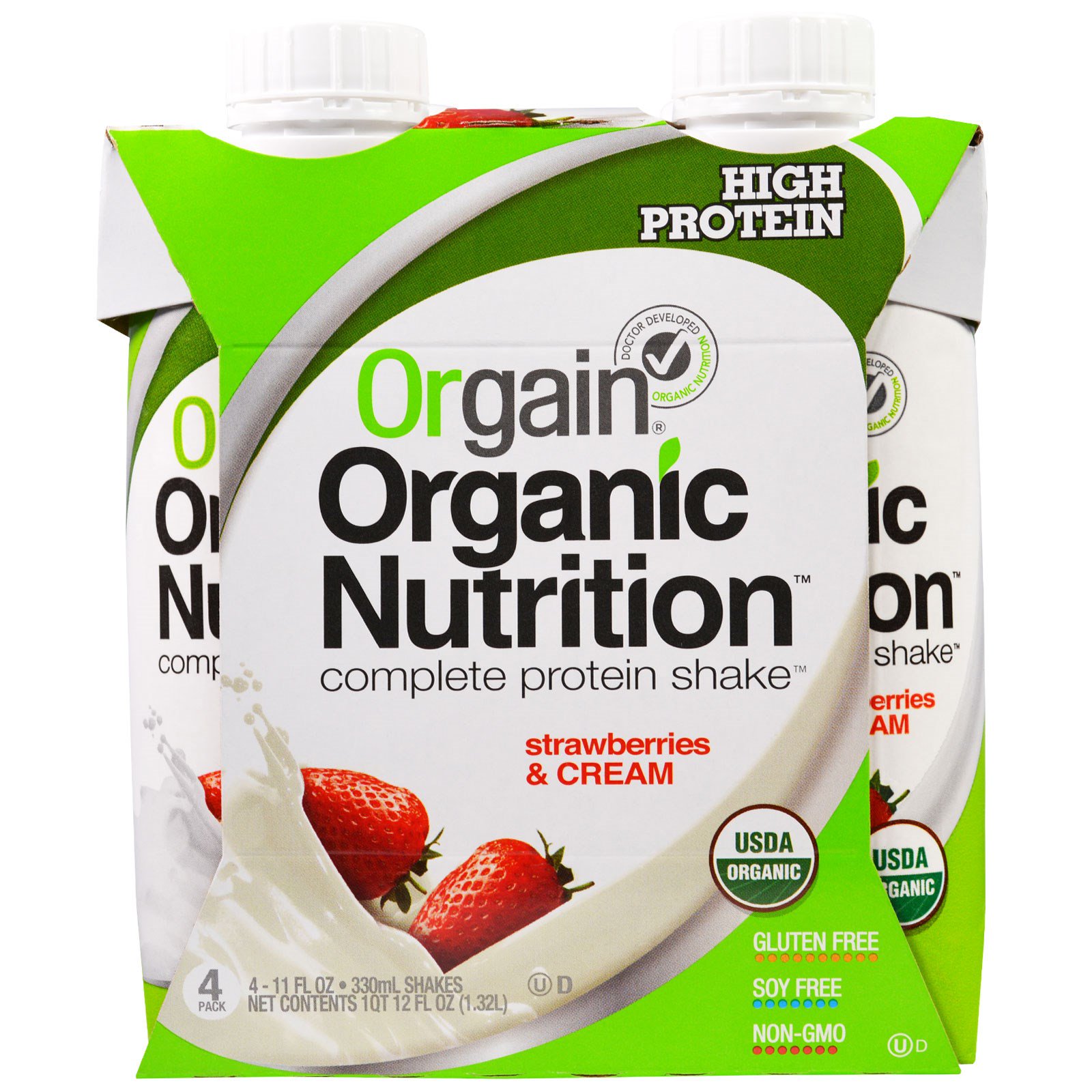 nutrition, all in one nutritional shake, strawberries & cream, 4