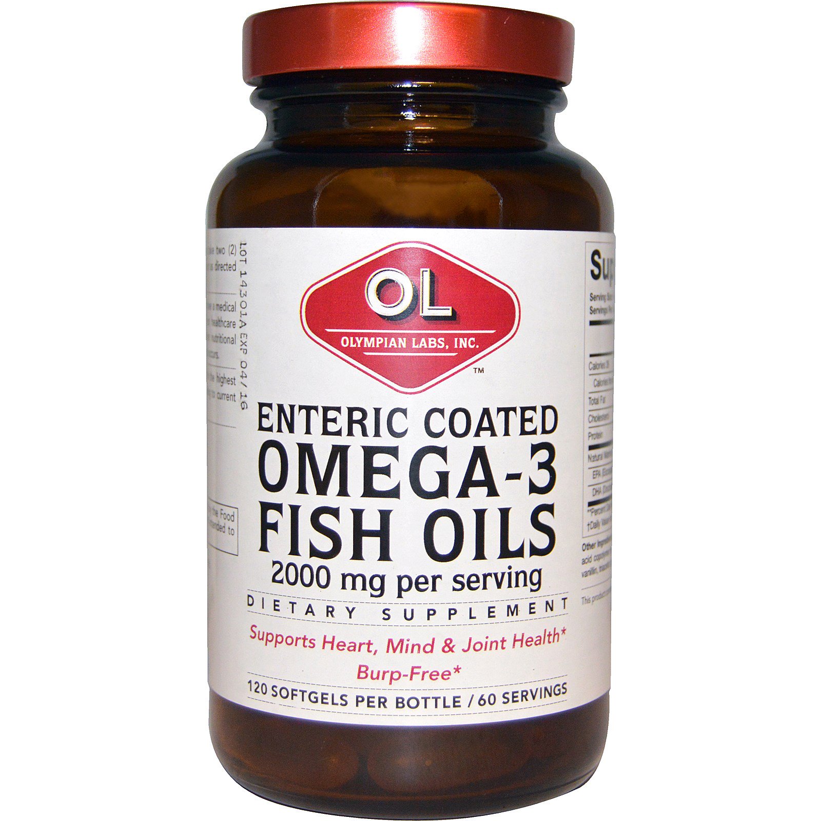 omega-3 fish oils, enteric coated, 2000 mg, 120 softgels