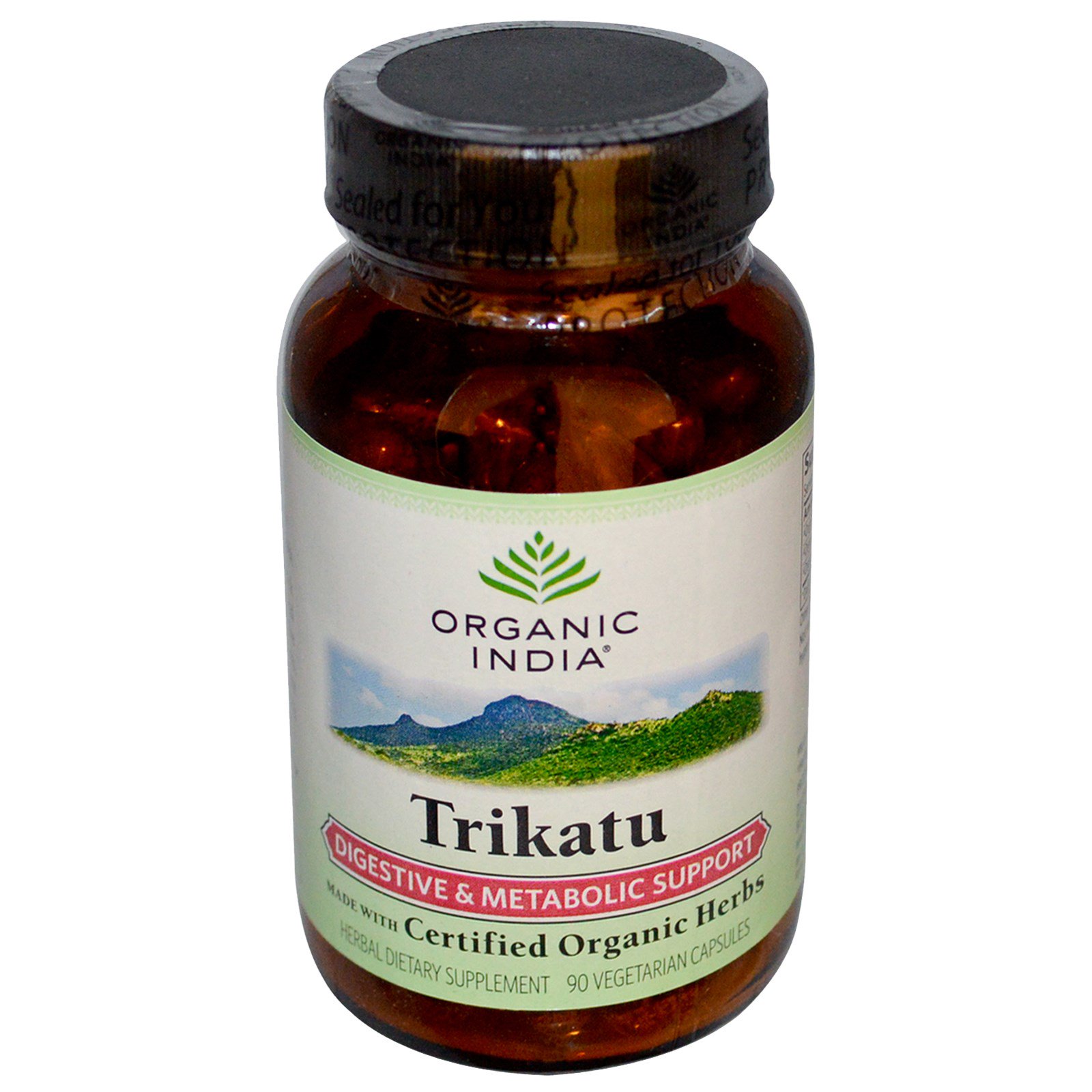 organic india, trikatu,消化和代谢支持,90粒素食胶囊