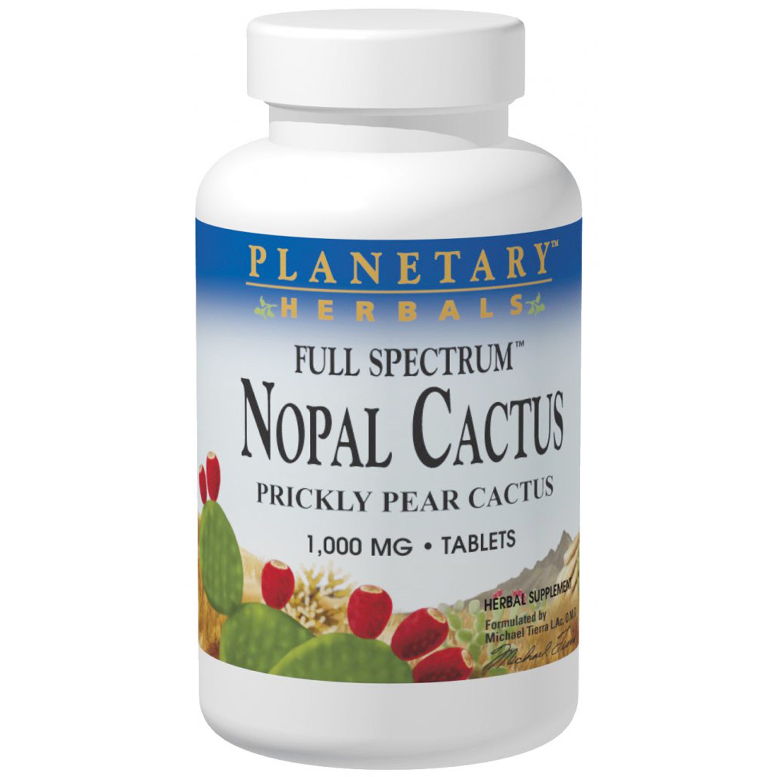 planetary herbals, 仙人掌血糖平衡片,1000毫克,120片