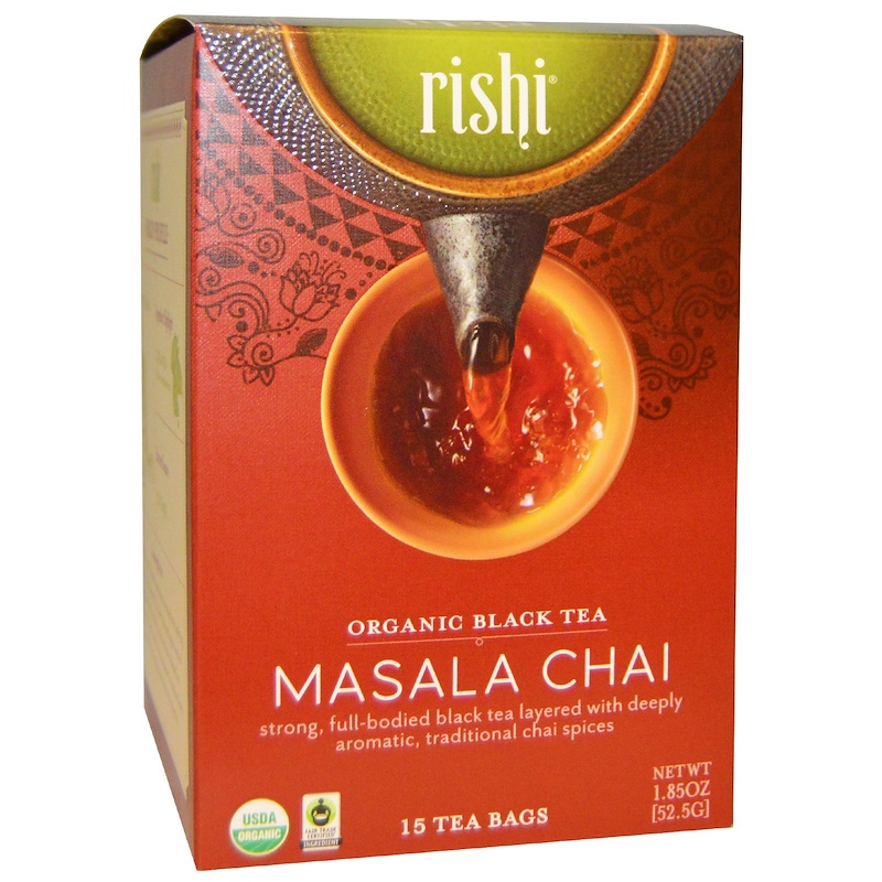 rishi tea, 有机红茶,玛莎拉茶,15茶包,每包1.85盎司(52.5克)